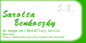 sarolta benkoczky business card